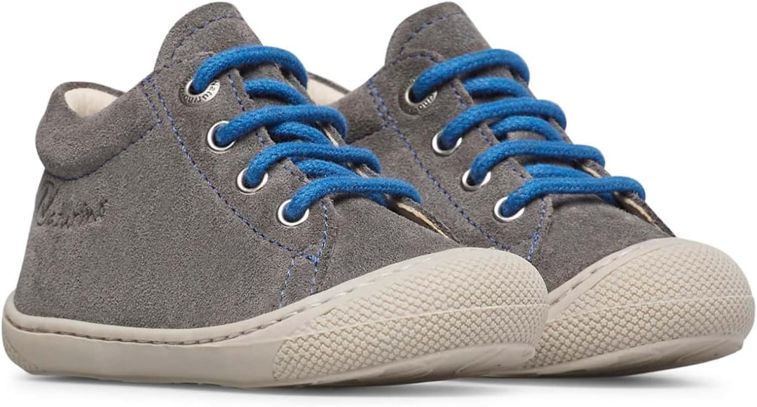 Naturino Lauflernschuhe aus Leder mit Wollfutter 19 EU Anthrazit Blau, 19 EU Anthrazit Blau