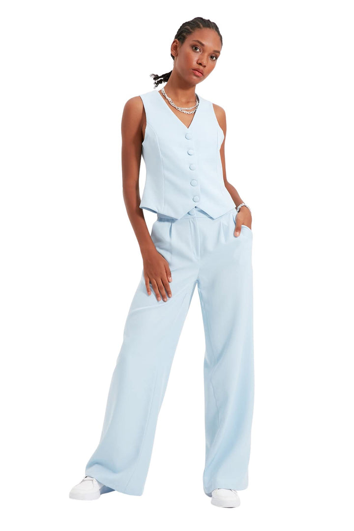 TRENDYOL Damen Pants Trendyol Wide Leg Hose 34 Light Blue, 34 Light Blue