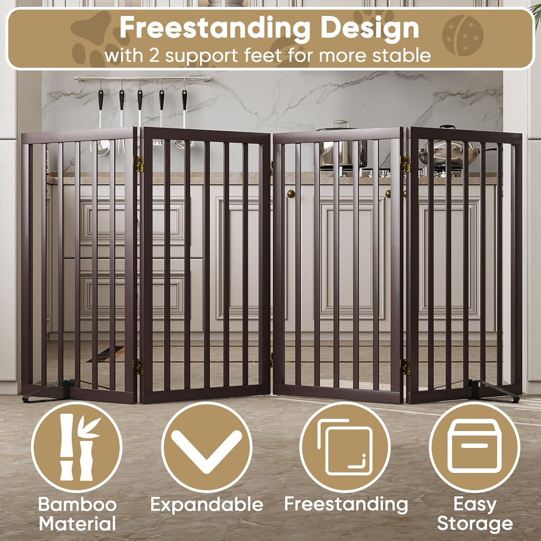 Freistehendes Hundegitter, Faltbares Hundebarriere für Tür,Treppen,Flur,Küche &amp; Schlafzimmer, Freist