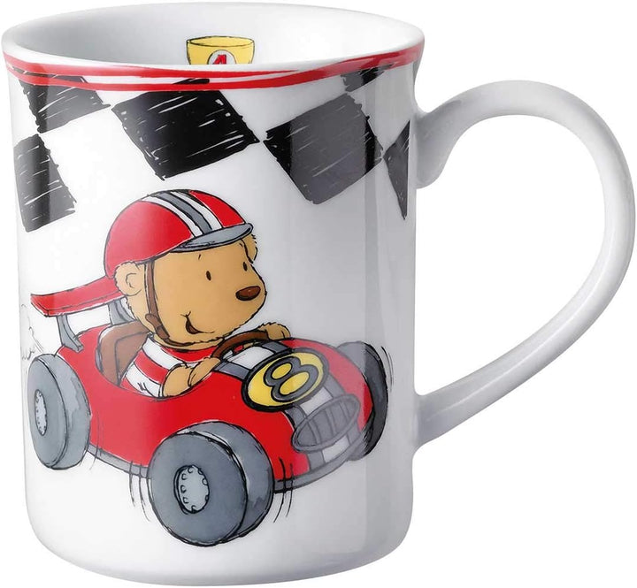 Puresigns QUICK Kindergeschirr Set 3-teilig – Rennfahrer Design – Teller, Tasse & Schale – Perfekt f
