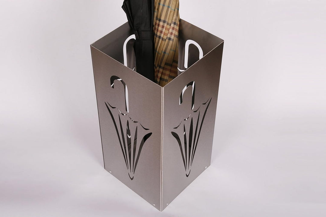 Regenschirmständer Design Umbrella Closed, 23 x 23 cm, Edelstahl mattiert, Marke: Szagato, Made in G