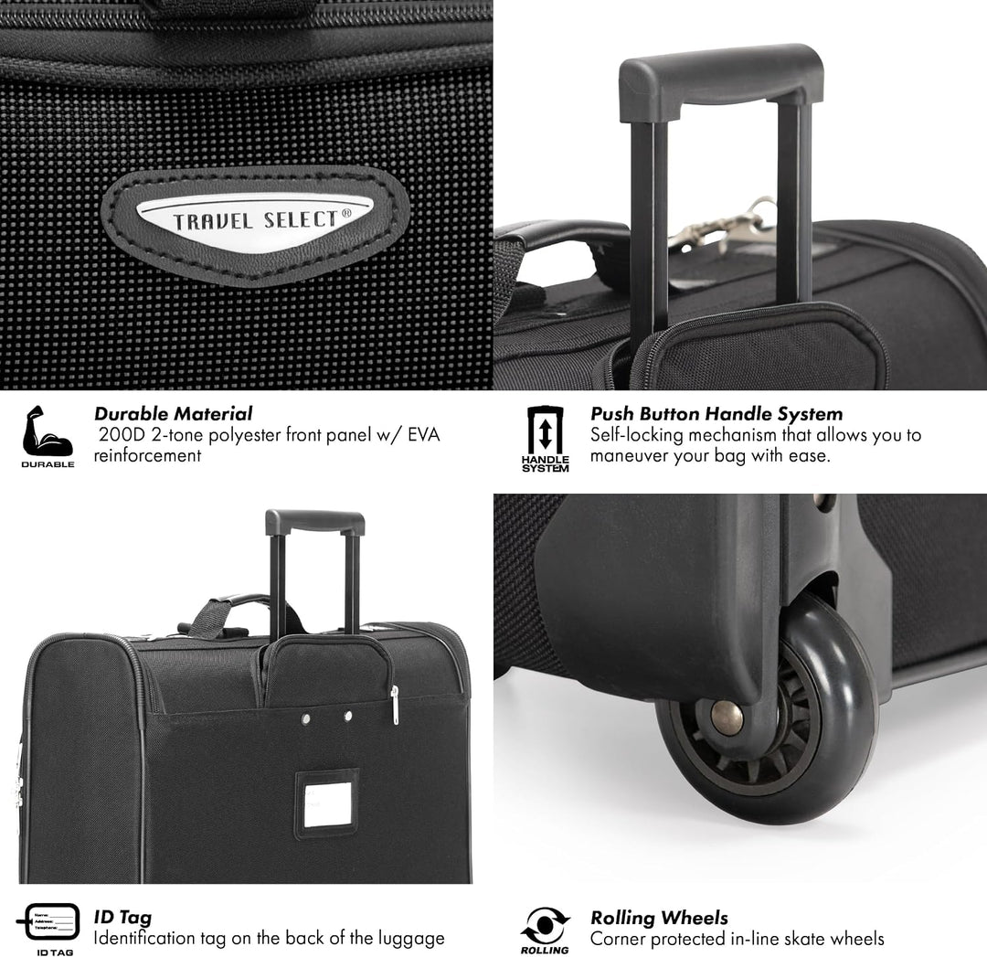 Travel Select Amsterdam Business Kleidersack mit Rollen, Schwarz, Einheitsgrösse, Amsterdam Erweiter