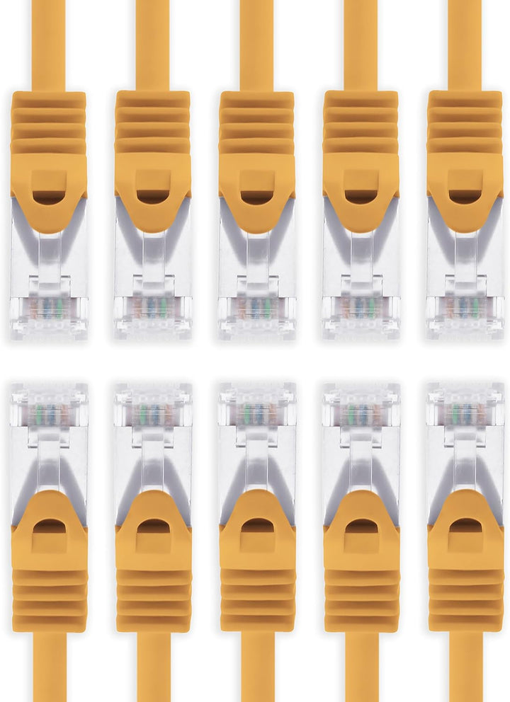 3m - orange - 10 Stück Cat7 Netzwerkkabel SFTP Patchkabel Lankabel Rohkabel 10GB/s - 500 Mhz konfekt