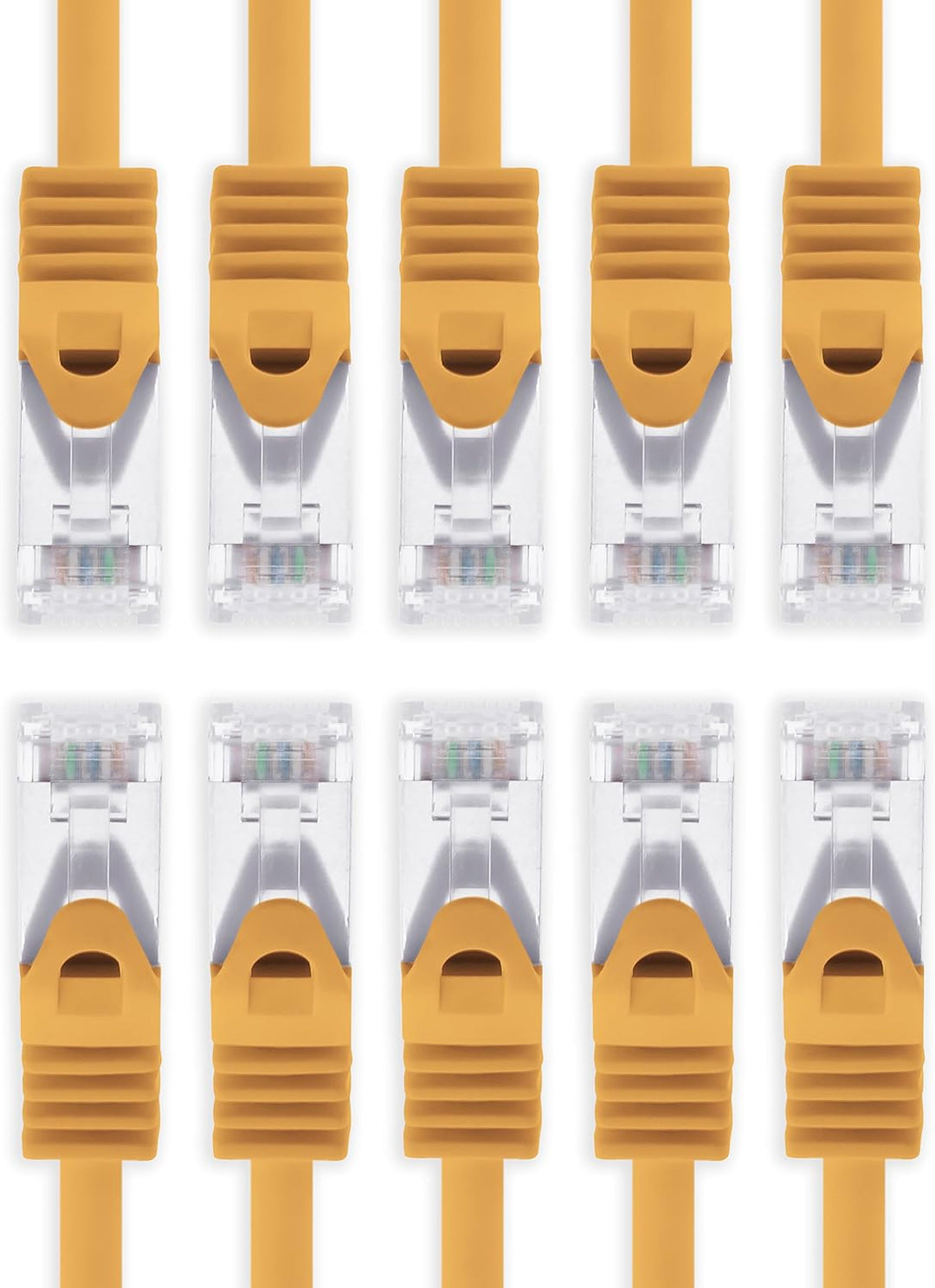 7,5m - orange - 10 Stück Cat7 Netzwerkkabel SFTP Patchkabel Lankabel Rohkabel 10GB/s - 500 Mhz konfe