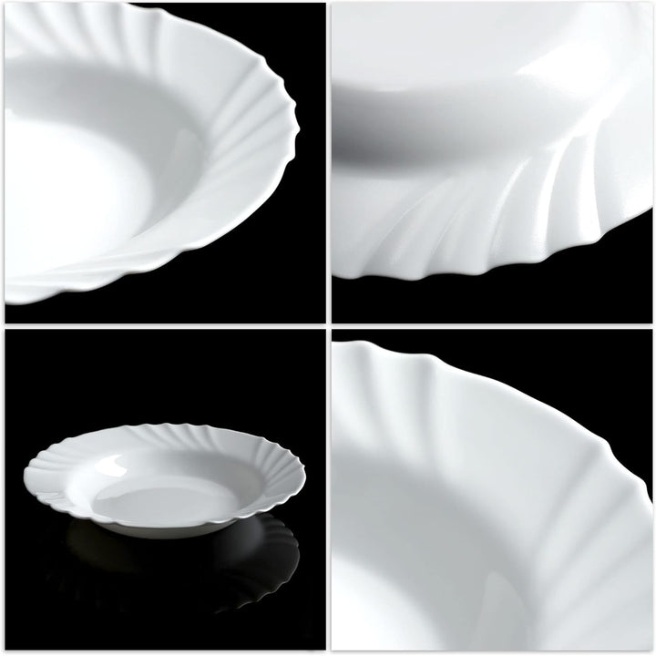 KADAX Tiefer Teller ∅ 23 cm, 3er Set, minimalistischer Suppenteller aus gehärtetem Glas, Tellerset,