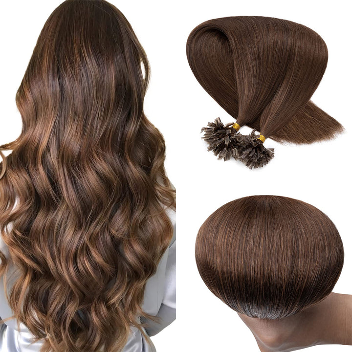 SEGO Bondings Extensions Echthaar Bonded U Tips Remy Haare Haarverlängerung Keratin Glue 100 Strähne