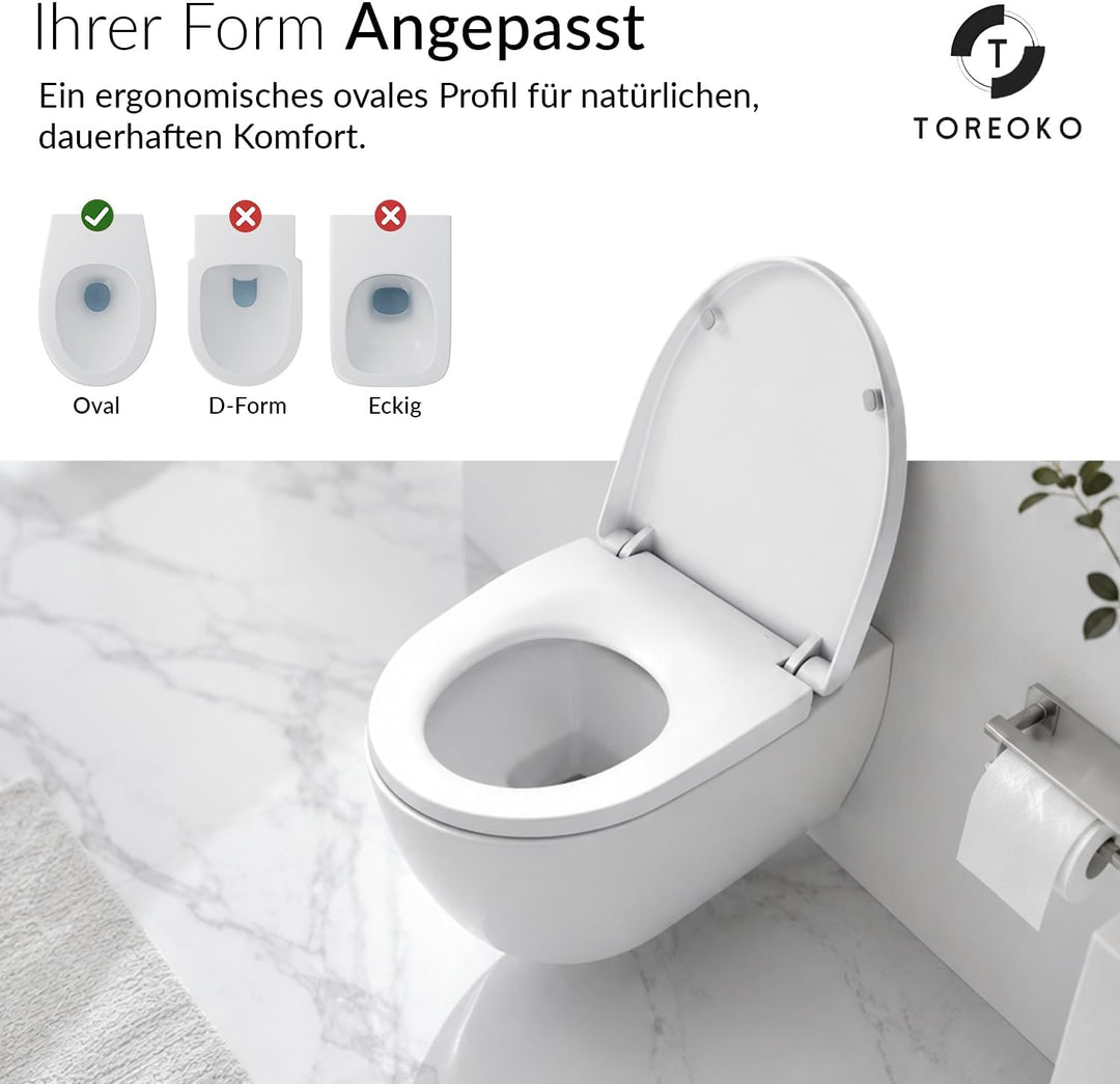 WC Sitz mit Absenkautomatik Rund Weiss – Toilettendeckel O-Form bis 200 kg – Klodeckel Softclose mit