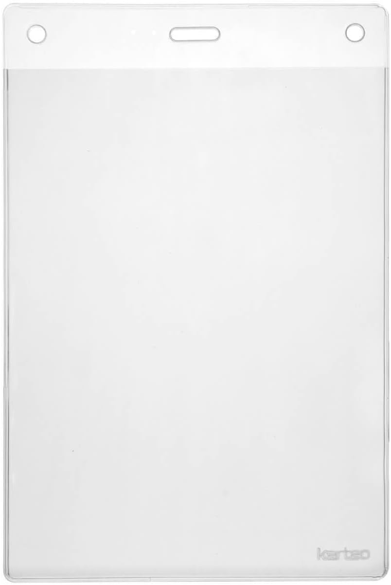 Karteo Kartenhüllen A6 Format [100 Stück] Vinyl Ausweishüllen 148 x 105 mm vertikal transparent als