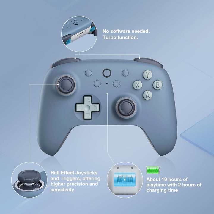 8bitdo Ultimate 2C Wireless Controller für Windows-PC und Android, mit 1000 Hz Abfragerate, Hall-Eff