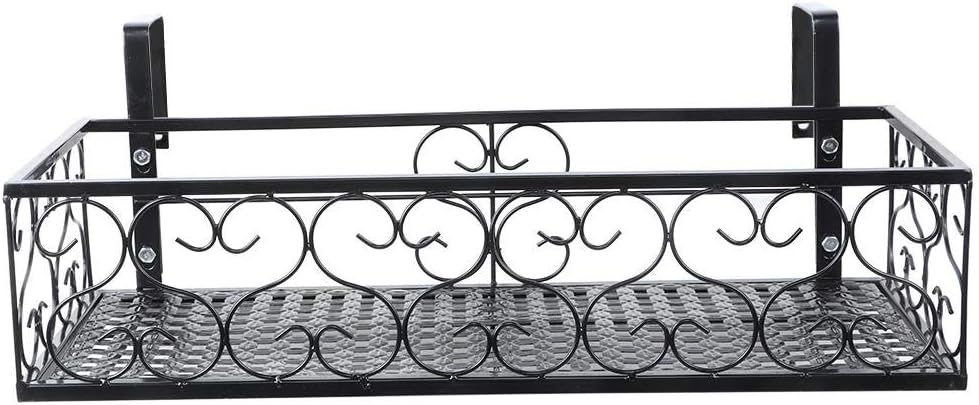 A sixx Hängendes Eisen Blumenregal Pflanzentopf Stand Pflanzenlager Geländer Regal Home Dekoration f