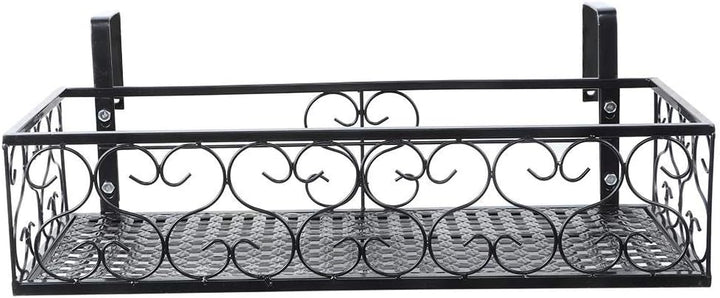 A sixx Hängendes Eisen Blumenregal Pflanzentopf Stand Pflanzenlager Geländer Regal Home Dekoration f