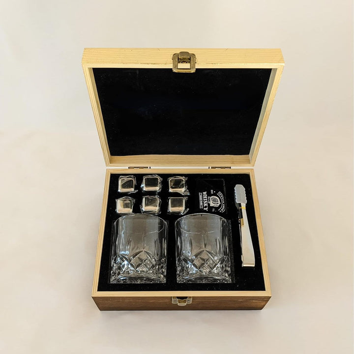 Goldenes Whisky Steine Geschenkset