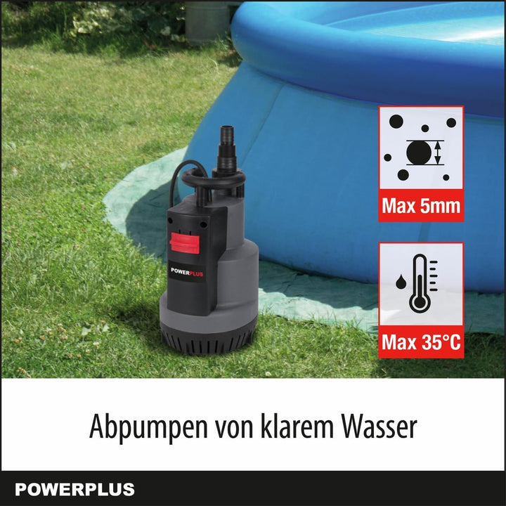 Powerplus Elektrische Wasserpumpe POWEW67920-750 W Tauchpumpe, Maximaltemperatur 35°C und Fördermeng