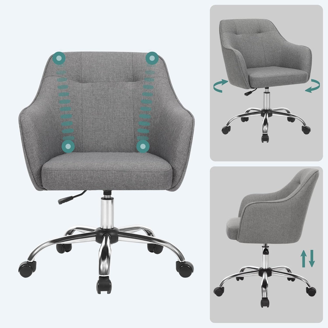 SONGMICS Homeoffice Stuhl, 2er Set, Drehstuhl, Schreibtischstuhl, höhenverstellbar, bis 110 kg belas
