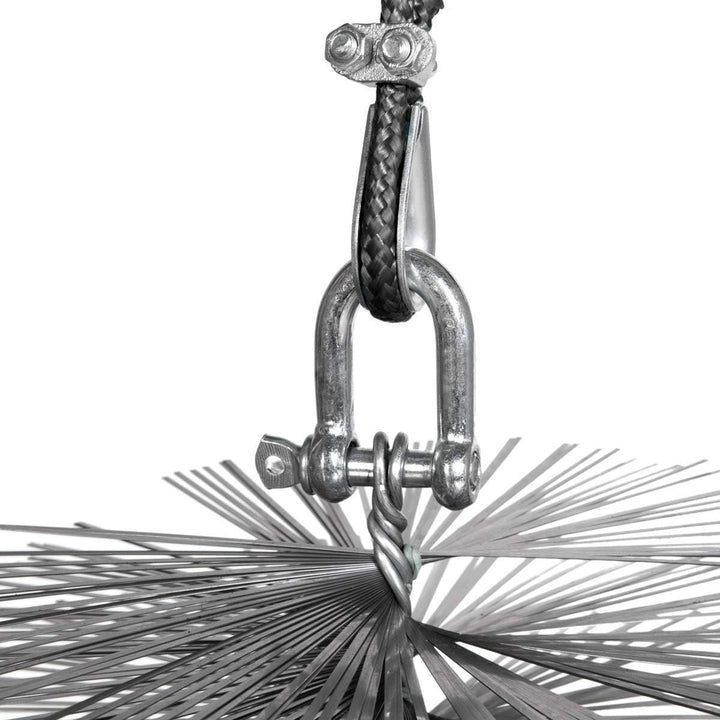 HOLZBRINK 150mm Kaminbesen Schornsteinbesen aus Federstahl + 3m PP-Seil + Zuggewicht inkl. Montagezu