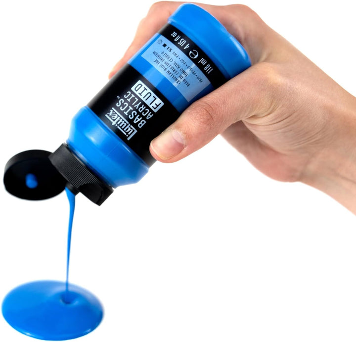 Liquitex 3699430 Basics Fluid Acrylfarbe Set mit fliessender Konsiszenz, schnell trocknend, lichtech