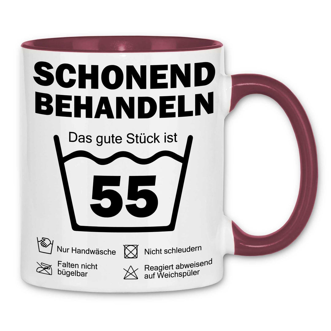 wowshirt Tasse Schonend Behandeln Das Gute Stück Ist 55 Geschenk zum 55. Geburtstag 55 Jahre, Farbe:
