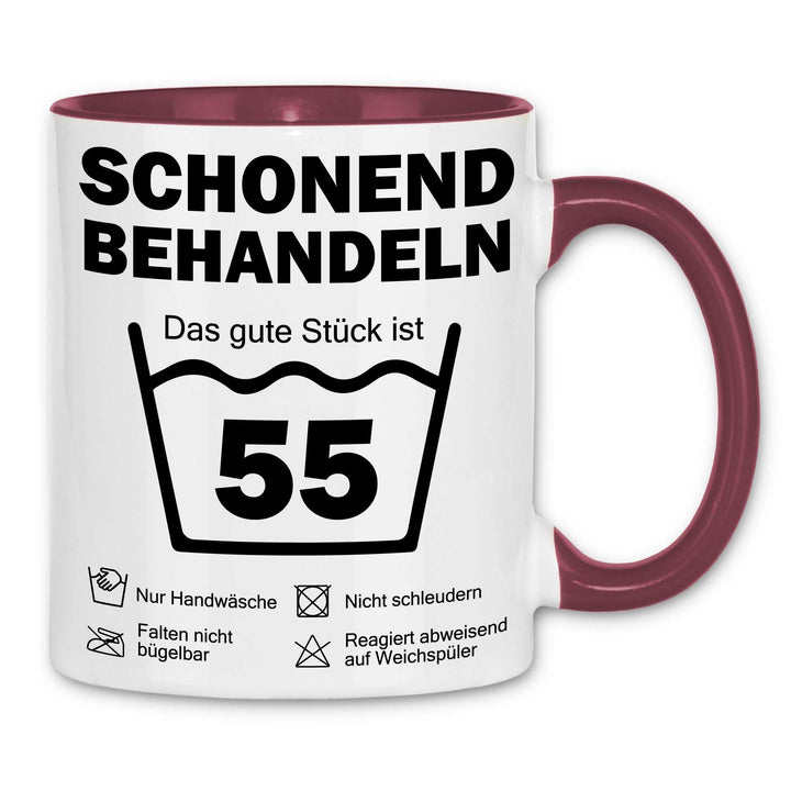 wowshirt Tasse Schonend Behandeln Das Gute Stück Ist 55 Geschenk zum 55. Geburtstag 55 Jahre, Farbe: