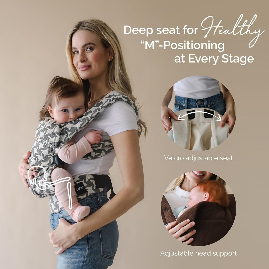 Boba Auri Babytrage Neugeboren bis Kleinkind - 100% Baumwolle-Premium, 3 ergonomische Tragepositione