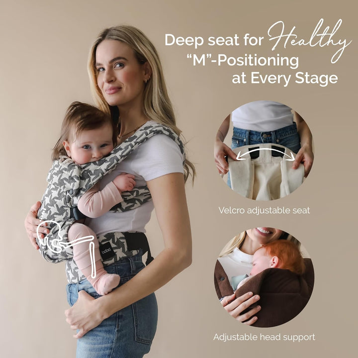 Boba Auri Babytrage Neugeboren bis Kleinkind - 100% Baumwolle-Premium, 3 ergonomische Tragepositione