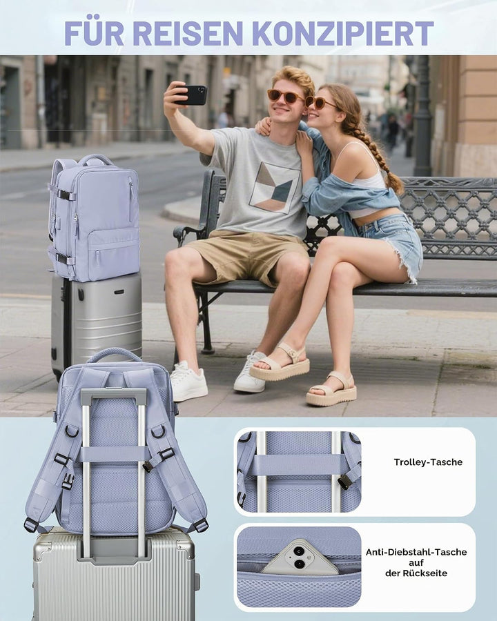 SZLX Vakuum Rucksack Handgepäck Damen, Airbag Rucksack Vakuum mit Vakuumsystem für Reisen, Ryanair V