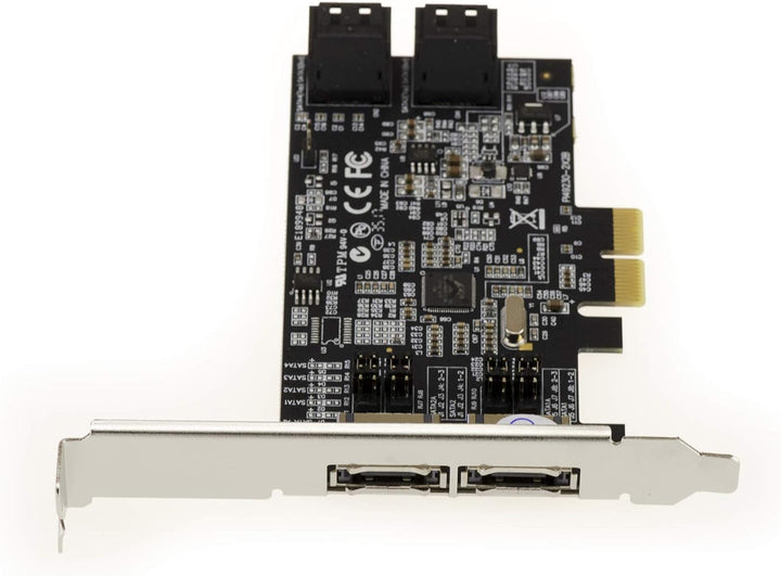 KALEA-INFORMATIQUE PCIe 4 + 2 Ports SATA und eSATA 6G Controller-Karte mit Marvell 88SE9230 Chipsatz