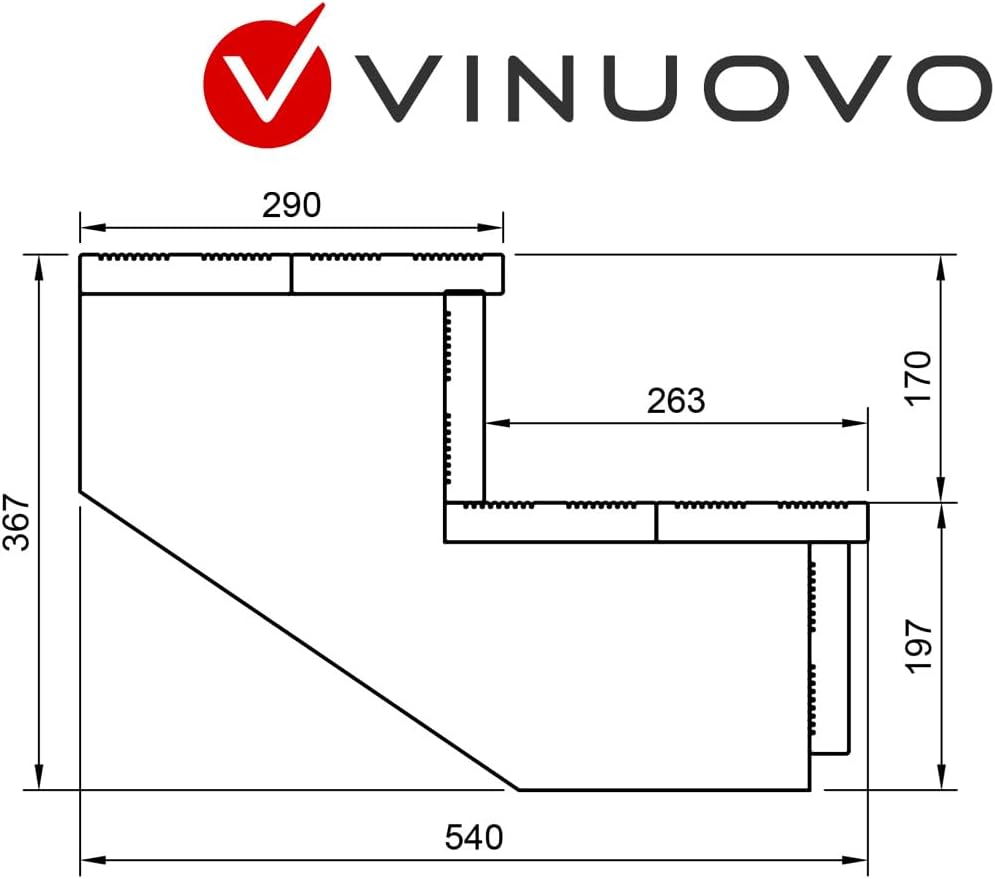 Berlin - Terrassentreppe Holz - H37cm 2 Stufen, Breite 80cm, MIT Setzstufen- Vinuovo - Set für Ihre