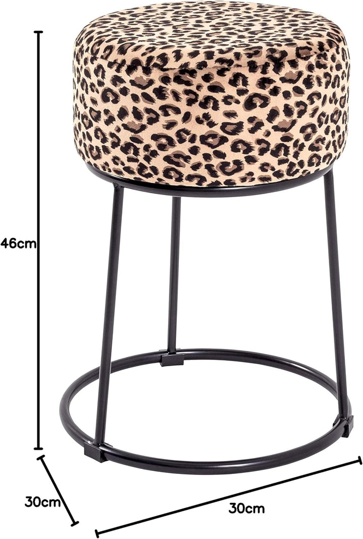 HAKU Möbel Hocker, MDF, schwarz-Motiv, Ø 30 x H 46 cm, Schwarz-motiv