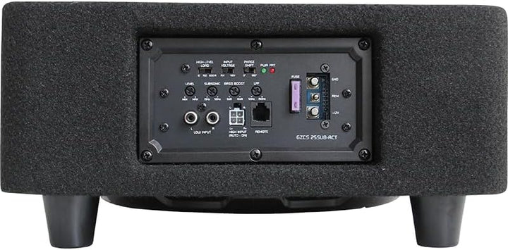 Ground Zero GZCS 25SUB-ACT Aktiv-Gehäusesubwoofer, 25 cm, 320/430 Watt, 50-150 Hz, 9-16 Volt, Downfi