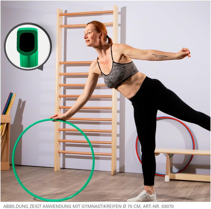 Gymnastikreifen aus Kunststoff, 4er-Set, ø 60 cm Grün, Grün
