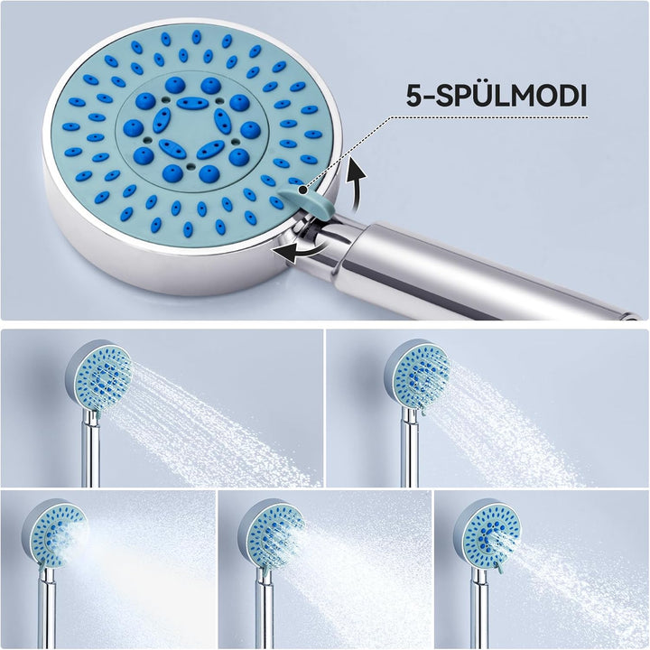 Auralum Badewannenarmatur mit Handbrause, Klassisch Badewannen Amaturen Set mit 5 Funktionen für Bad