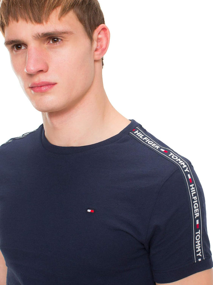 Tommy Hilfiger Herren T-Shirt Kurzarm Rundhalsausschnitt S Blau (Navy Blazer), S Blau (Navy Blazer)