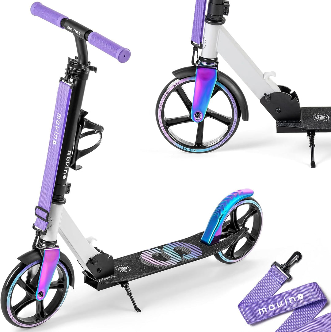 MOVINO Infinity Roller Scooter City Roller Tretroller Klappbar Höhenverstellbar Mit Flaschenhalter F