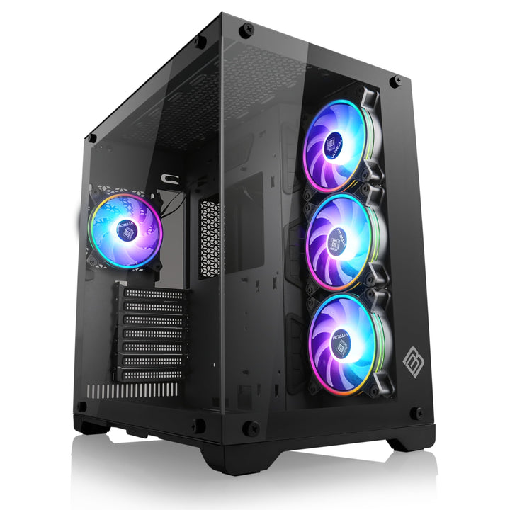 Gaming PC-Gehäuse VITRUM - Midi-Tower, aRGB Beleuchtung (inkl. Steuerung), Glas-Seitenteil, vormonti