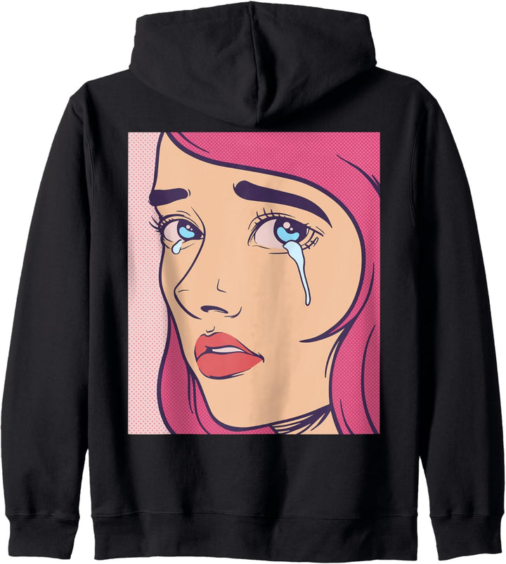 Egirl Aesthetic | Retro Vintage Sad Girl | 80s Comic Grunge Kapuzenjacke