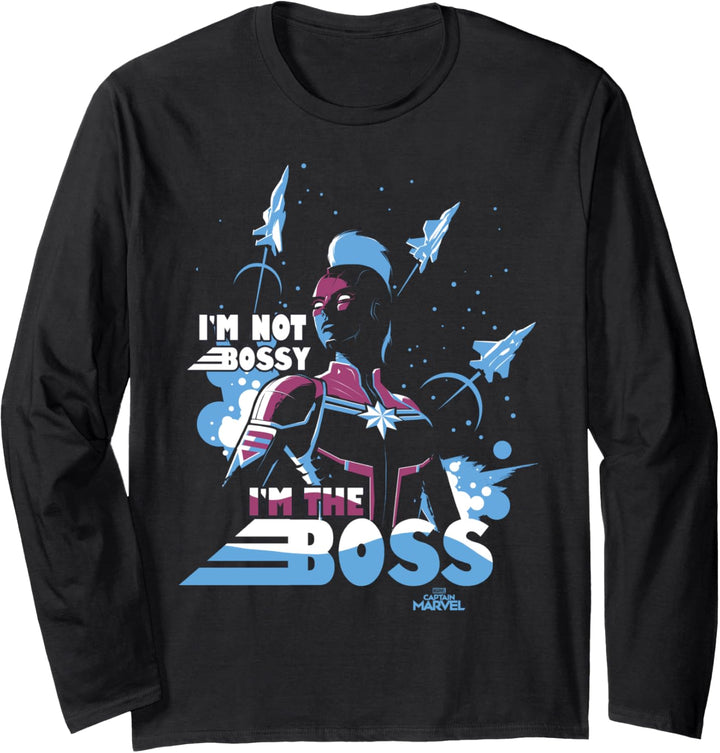 Captain Marvel I'm Not Bossy I'm The Boss Portrait Langarmshirt