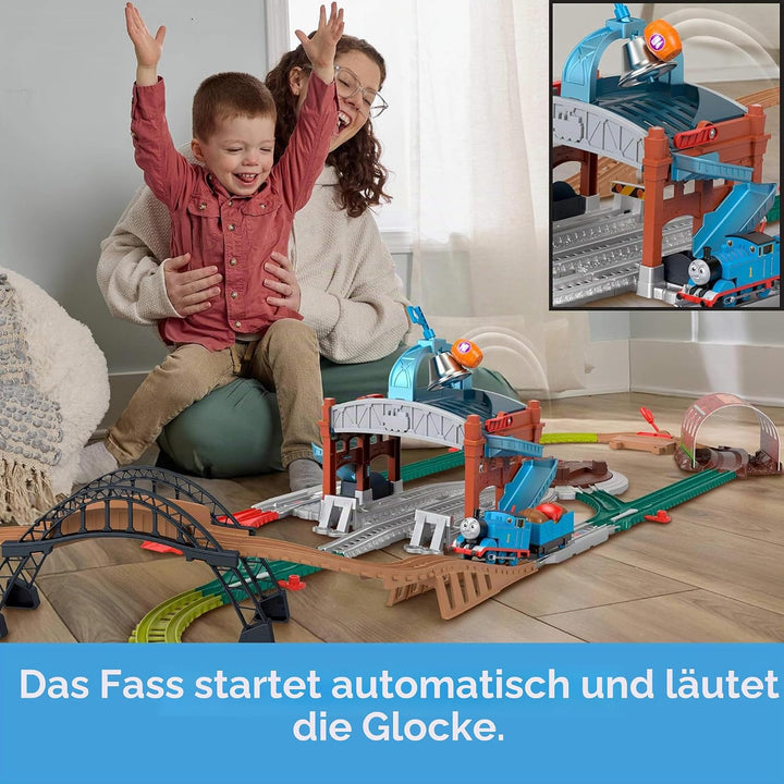 Mattel Fisher Price Thomas & Friends Toy Train Playset, Load & Launch Barrel Delivery with Classic M