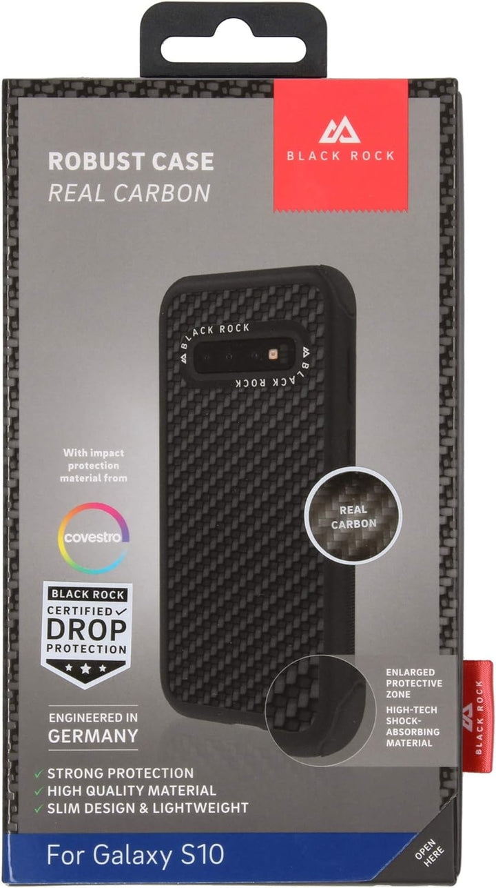 Black Rock - Hülle Robust Case Real Carbon passend für Samsung Galaxy S10 | Karbon, Handyhülle, Dünn