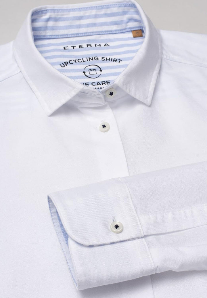 eterna Modern Fit Langarm Bluse Hemdkragen Patch weiss 34 Weiss, 34 Weiss