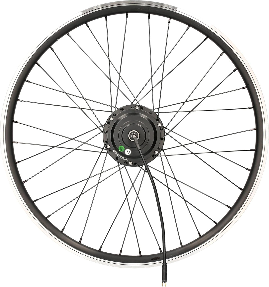 E-Bike Nabenmotor Vorderrad, eingespeicht, Schwarz, 20&