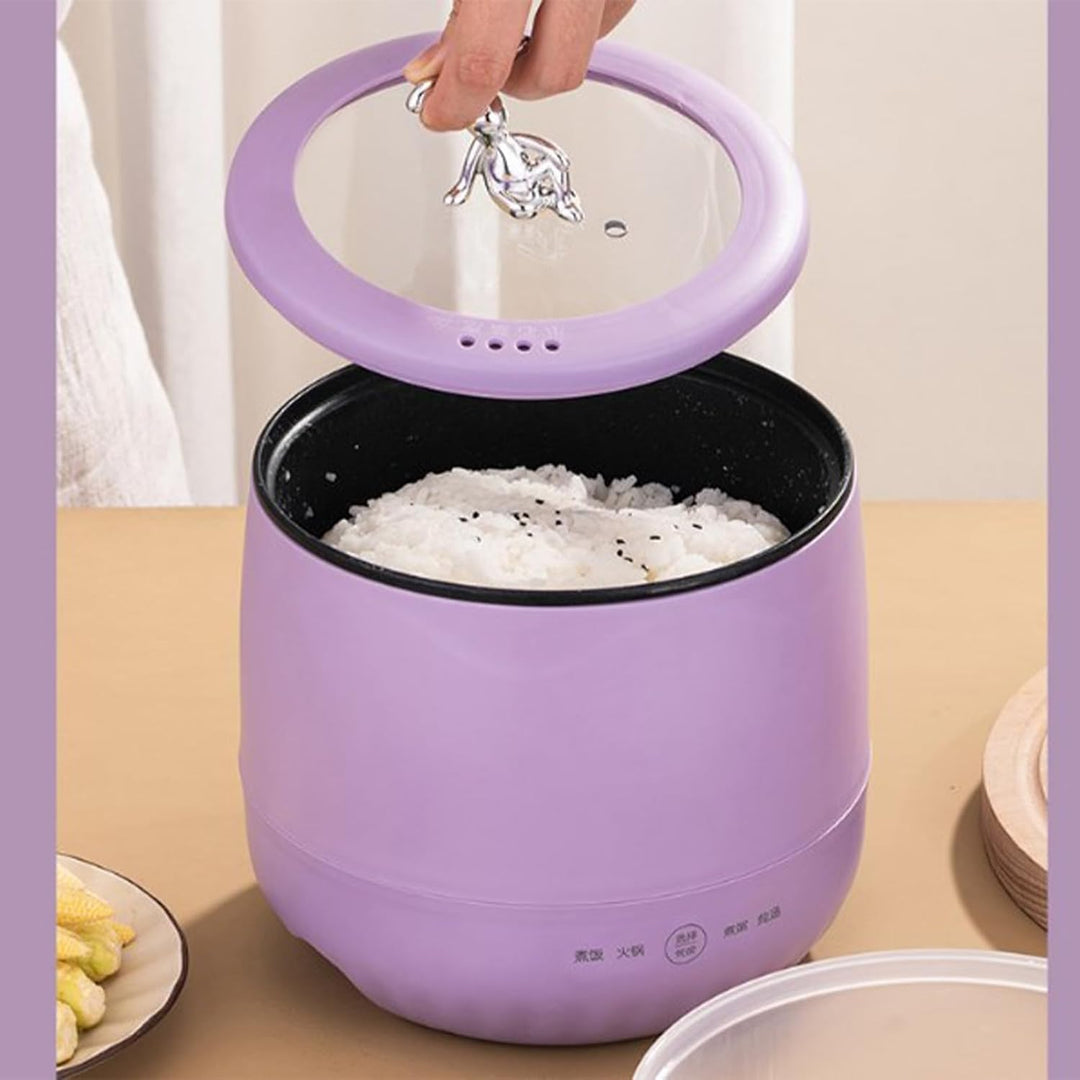 Elektrischer Reiskocher, 1,8L Kapazität, Mini-Design, Antihaftbeschichtet, Multifunktional für Reis,