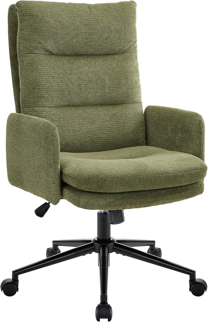 IWMH Schreibtischstuhl mit Hoher Rückenlehne,Bürostuhl Ergonomisch aus Kaschmir, Schminktisch Stuhl