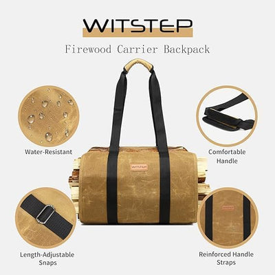 Feuerholz-Trage-Rucksack, CYUREAY wasserabweisende Feuerholz-Tasche, stabile Holzklotz-Tragetasche m