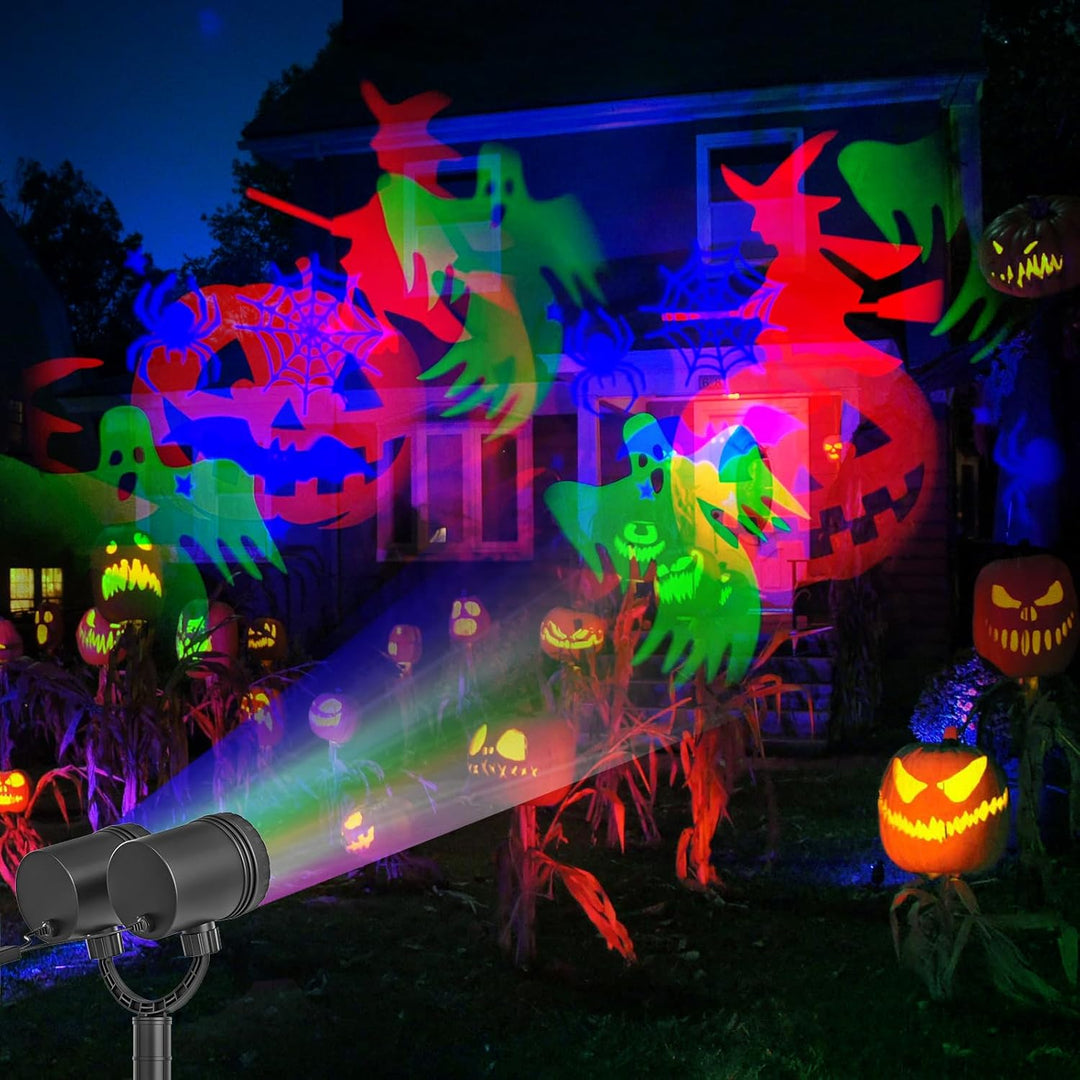 SZGIARUY Halloween Projektor Outdoor Aussenbereich Wasserdicht Dynamisch mit Ieuchtenden Spinnen und