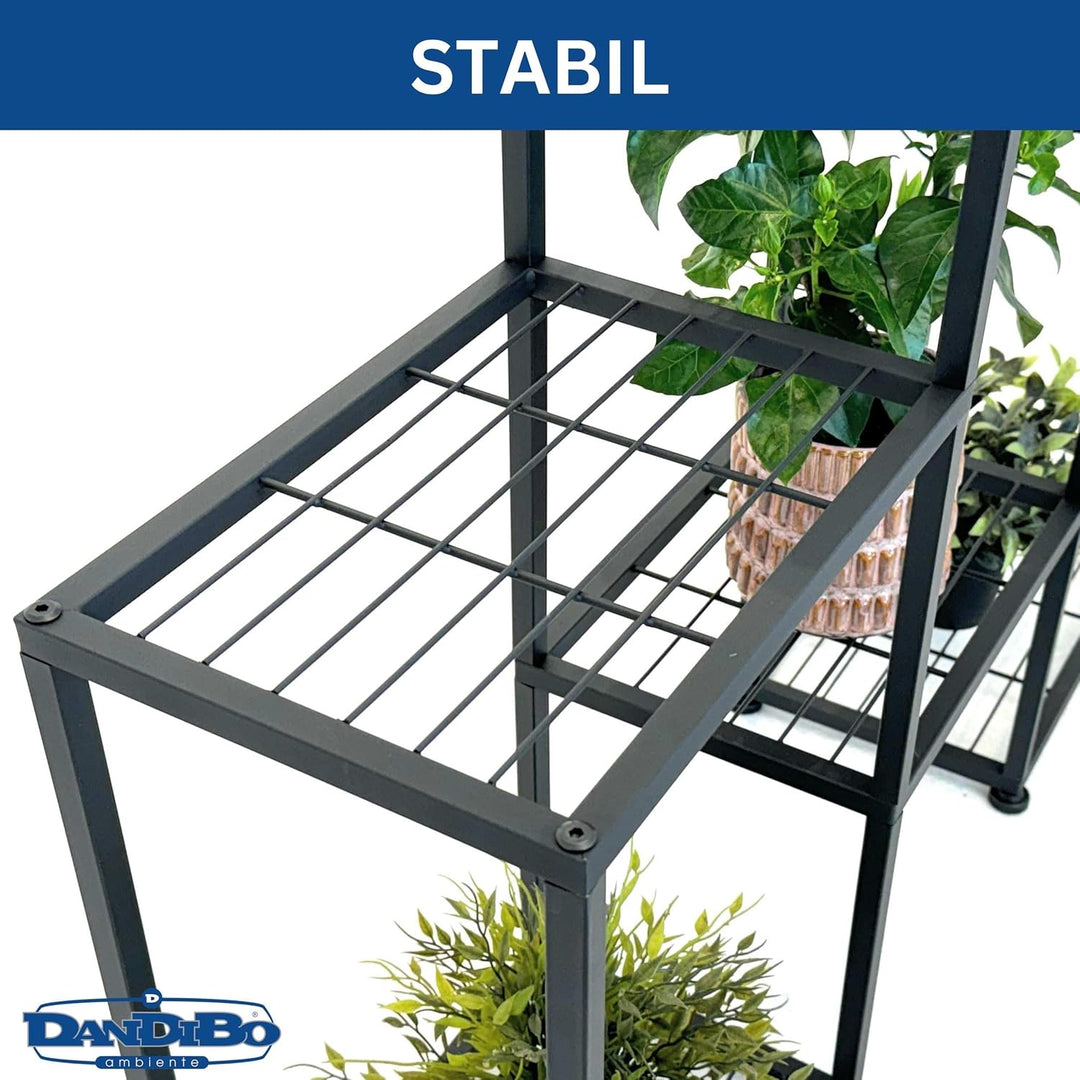 DanDiBo Blumenregal indoor Metall Schwarz 6 Ebenen 96578 Blumentreppe Modern Pflanzentreppe Design P