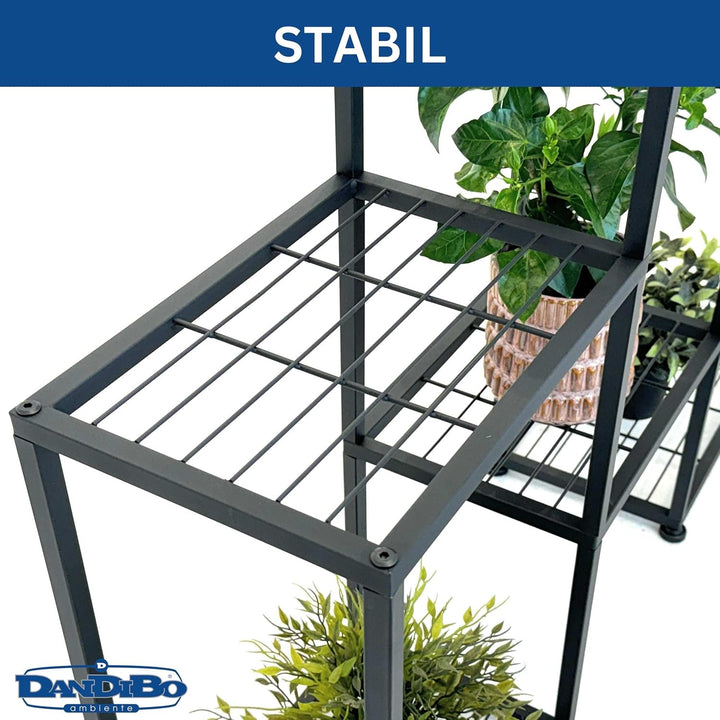 DanDiBo Blumenregal indoor Metall Schwarz 6 Ebenen 96578 Blumentreppe Modern Pflanzentreppe Design P