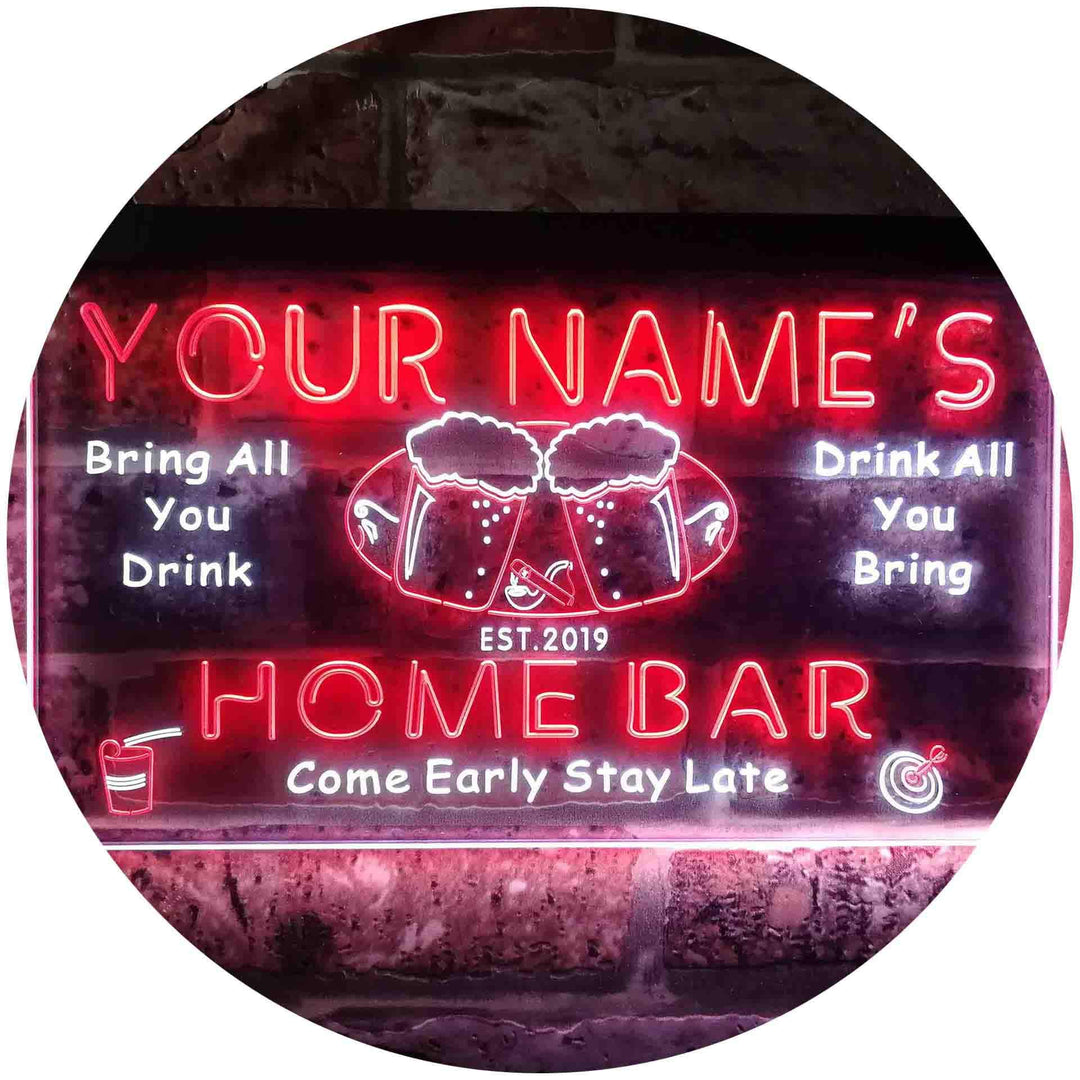 Personalized Your Name Est Year Theme Home Bar Beer Dual Color LED Barlicht Neonlicht Lichtwerbung N