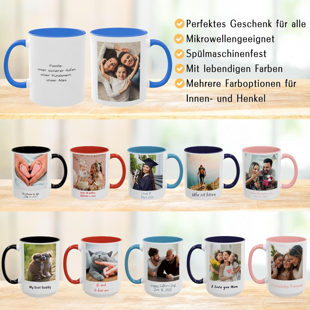 Individuelle Tasse mit Bild oder Text Ihrer Uploads, personalisierte Tasse, mikrowellen- und spülmas