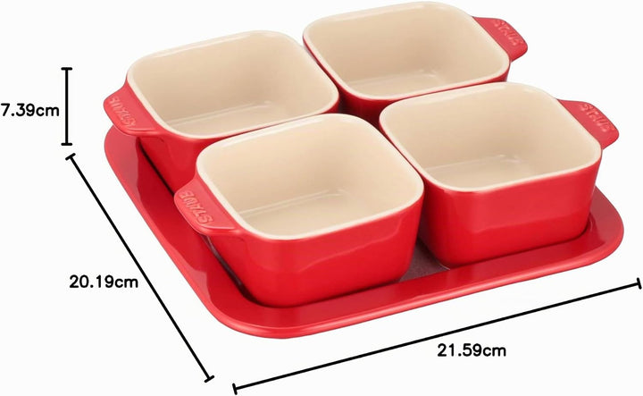 STAUB 40511-119 Vorspeisen-Set, Kirschkeramik, kleines Teller-Set, authentisches japanisches Produkt