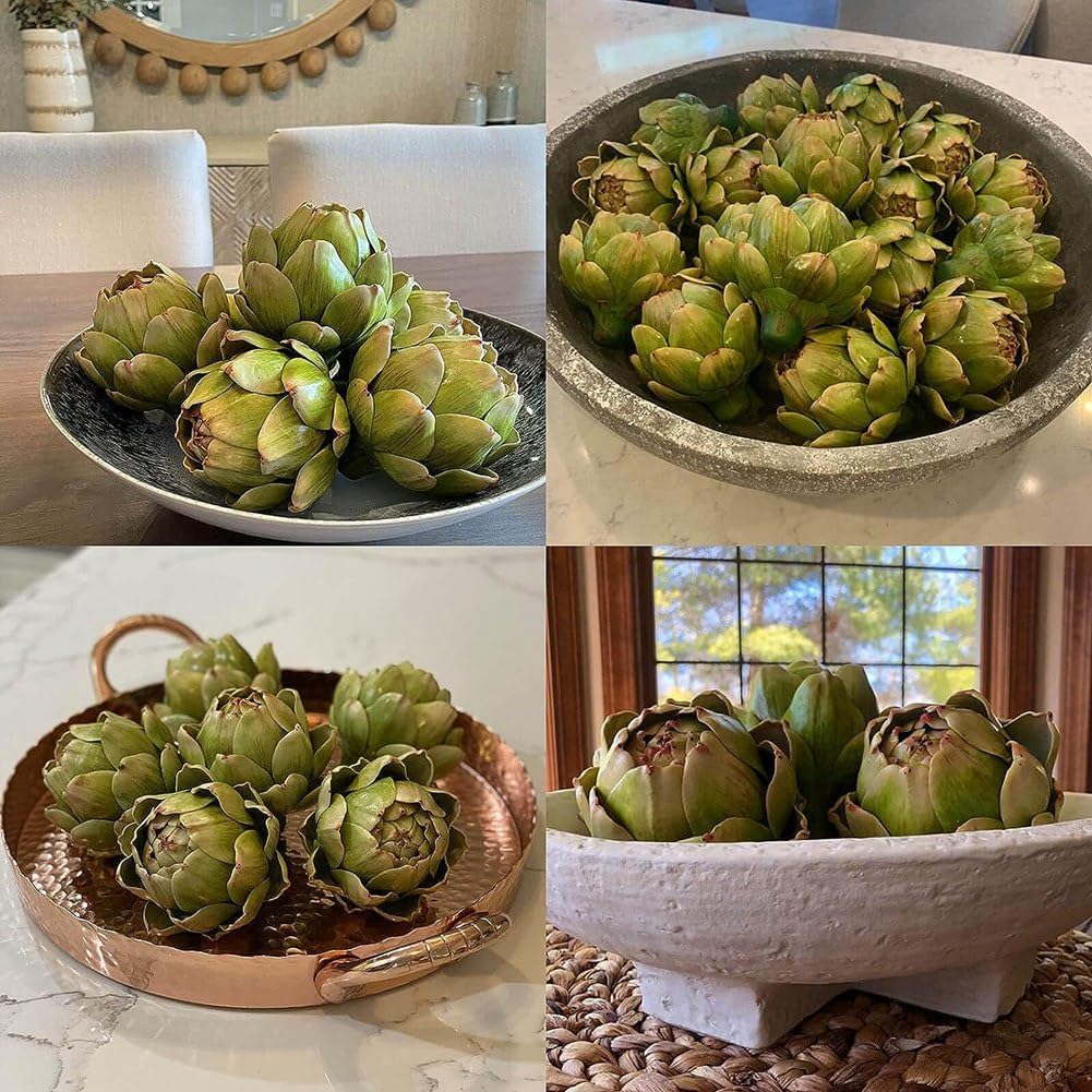 YEHEI 4 Stück Künstliche Artischocken, Gemüse und Früchte für Zuhause, Hochzeit, Tischdekoration (Gr